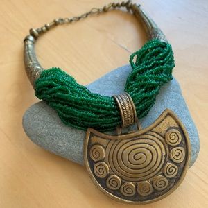 Emerald green goddess necklace